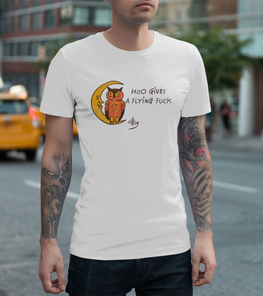 Hoo Gives A Flying Fuck Owl Moon Elyx T-Shirt