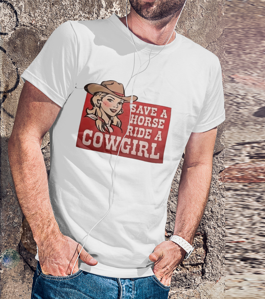 Save A Horse Ride A Cowgirl Western Country Music Vintage Style Cowgirl T-Shirt