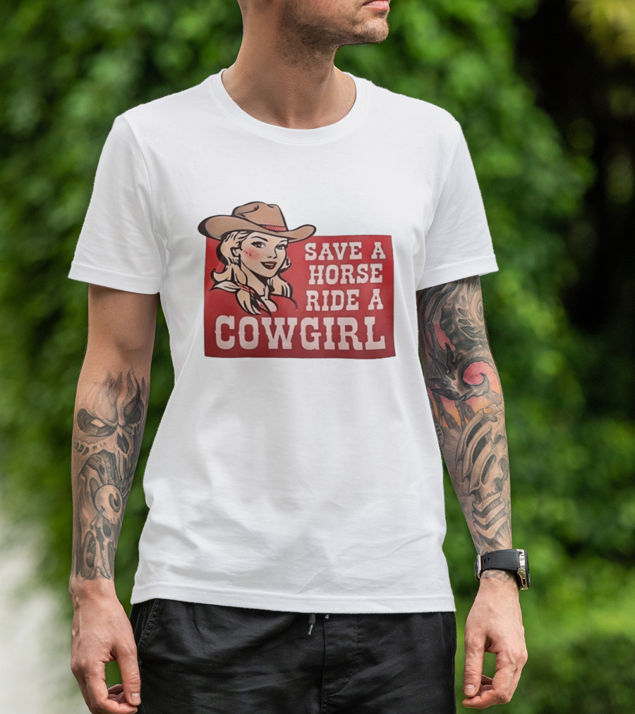 Save A Horse Ride A Cowgirl Western Country Music Vintage Style Cowgirl T-Shirt