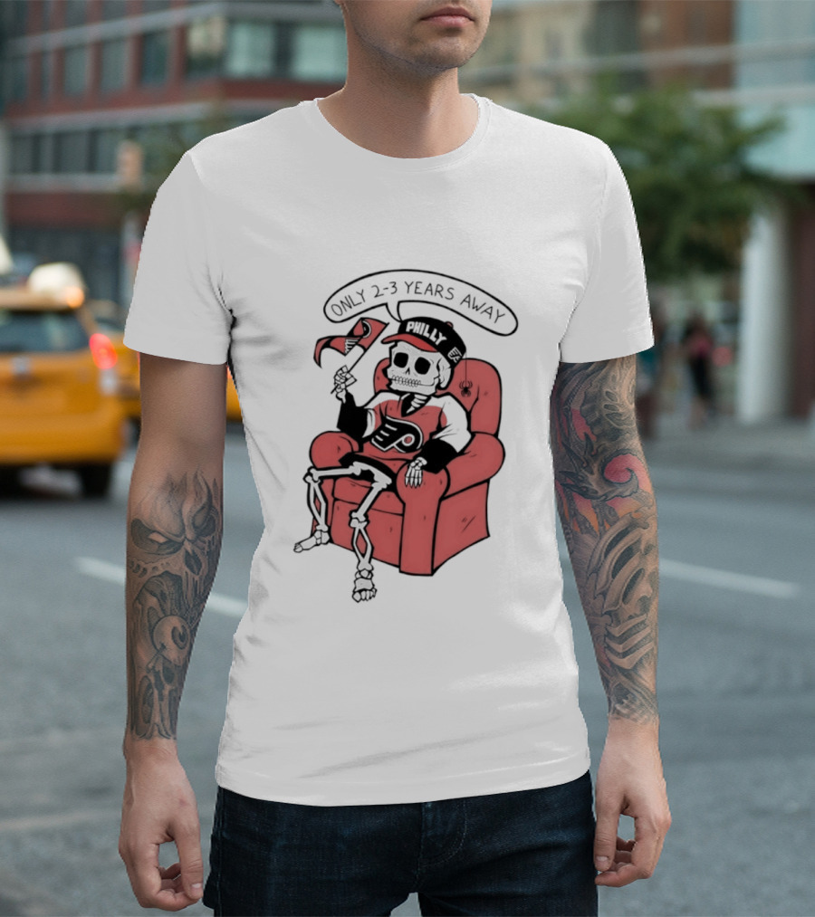 Skeleton Only 2 3 Years Away Philly Flyers Fan Chair T-Shirt