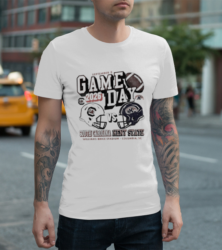 South Carolina Vs Kent State 2026 Game Day Football Helmets Williams Brice Stadium Columbia SC T-Shirt