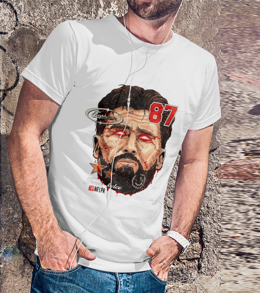 Travis Kelce Euphoria Lightning NFLPA Big Head 87 T-Shirt