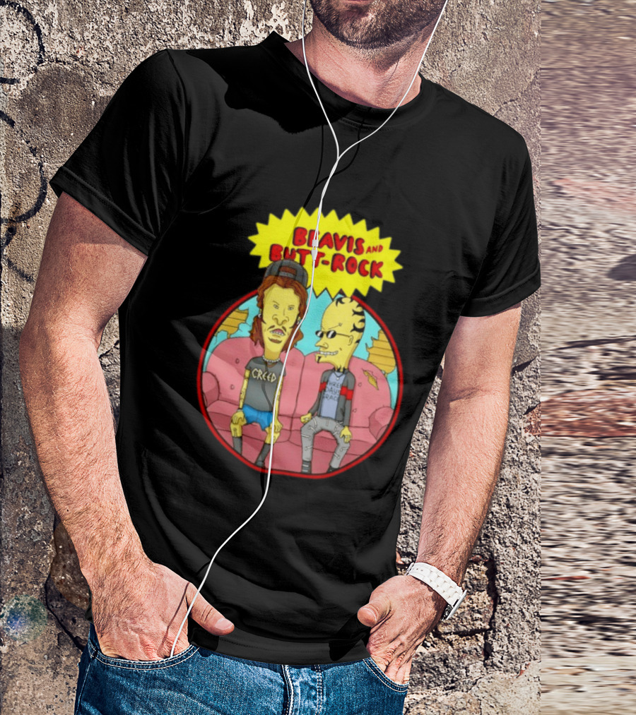 Beavis And Butt Head Rock Creed And Three Days Grace Couch Cartoon Characters T-Shirt