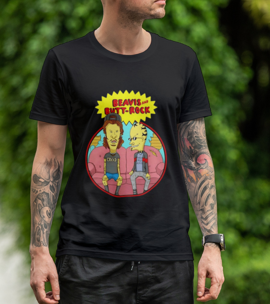 Beavis And Butt Head Rock Creed And Three Days Grace Couch Cartoon Characters T-Shirt