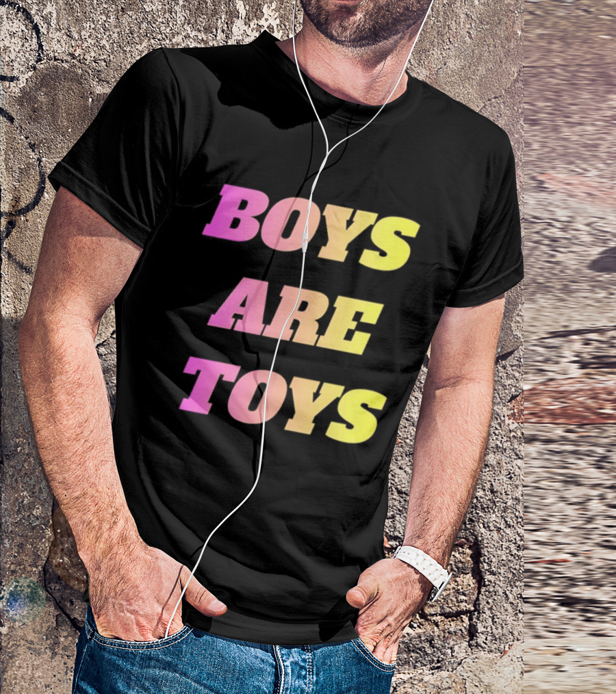 Boys Are Toys Gradient Pink And Yellow T-Shirt