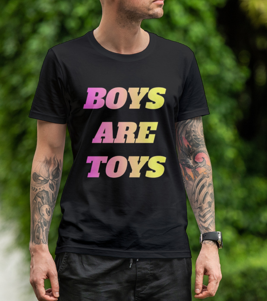 Boys Are Toys Gradient Pink And Yellow T-Shirt