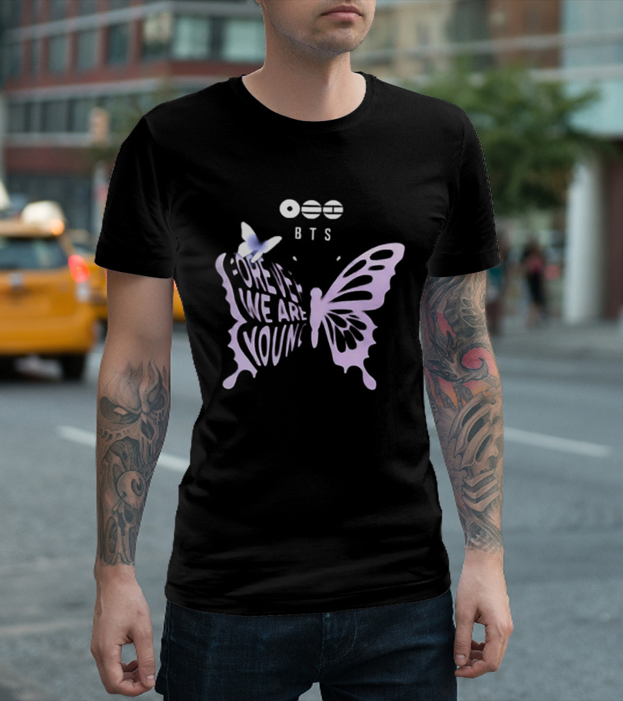 BTS Forever We Are Young Butterfly Symbol 2 Sided T-Shirt