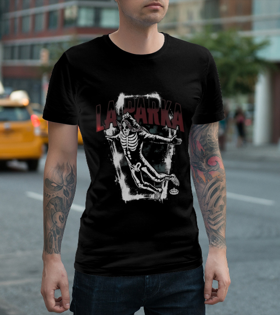 La Parka Skeleton Coffin Art AAA Wrestling T-Shirt