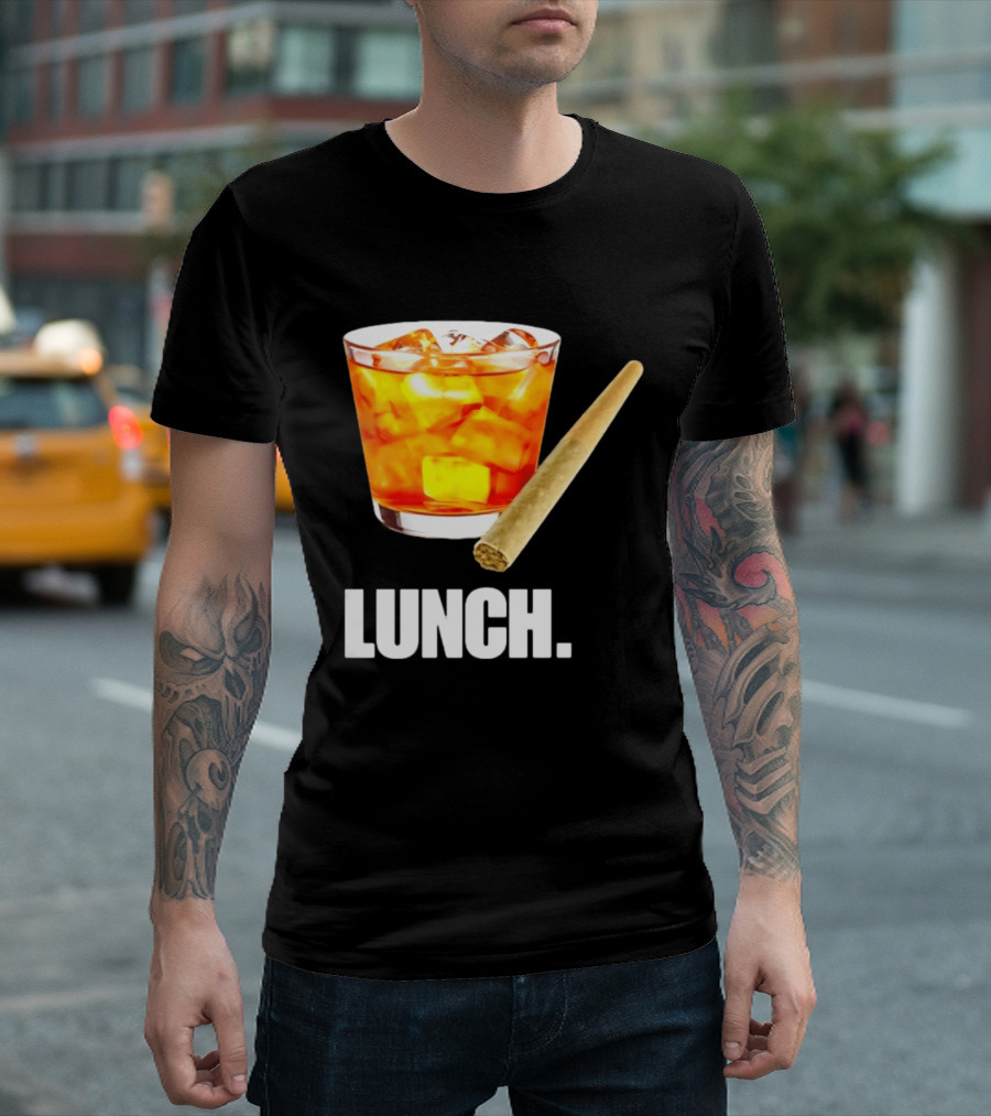 Lunch Whiskey Cigar Drinking Smoking T-Shirt