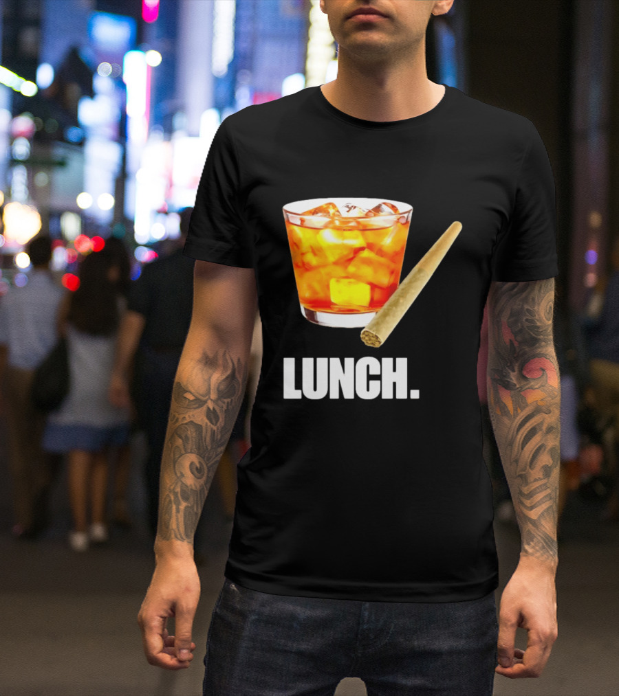 Lunch Whiskey Cigar Drinking Smoking T-Shirt