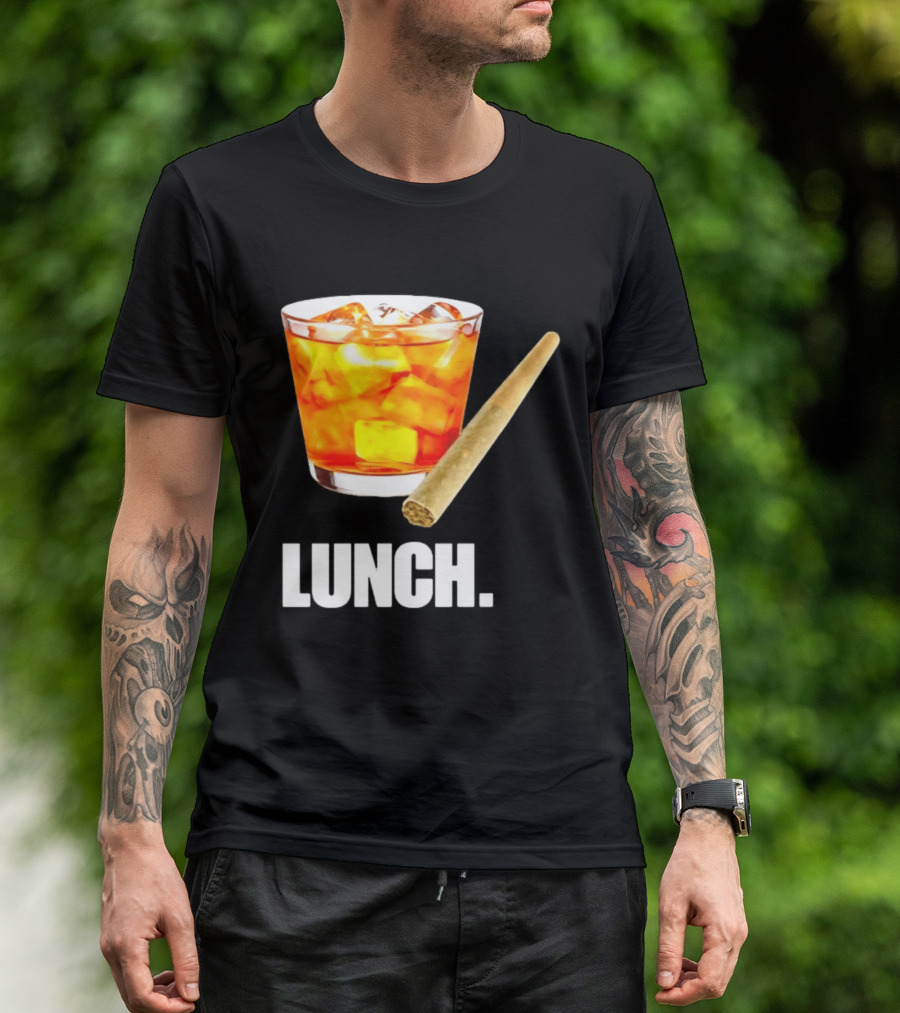 Lunch Whiskey Cigar Drinking Smoking T-Shirt
