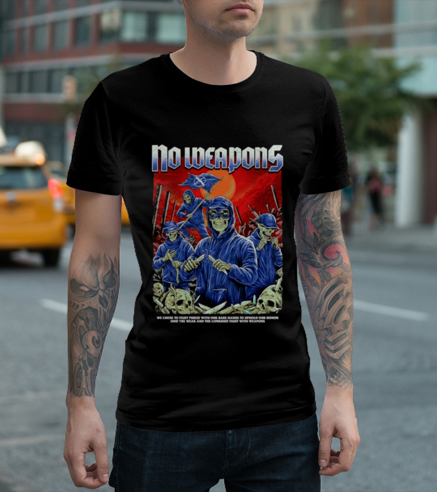 No Weapons Skeleton Warriors Bare Hands Honor Fight T-Shirt