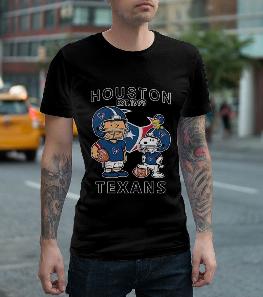 Houston Texans Est. 1999 Charlie Brown Snoopy Football Team T-Shirt