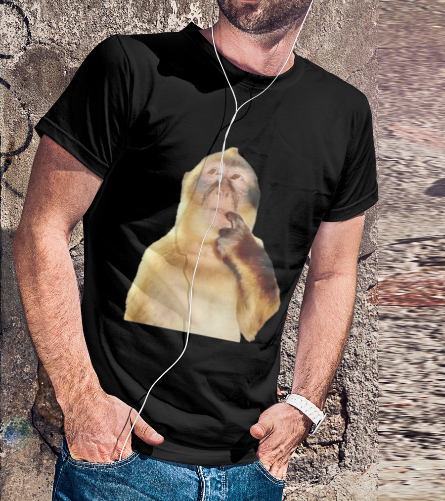 Pondering Monkey Curious Expression Contemplation T-Shirt