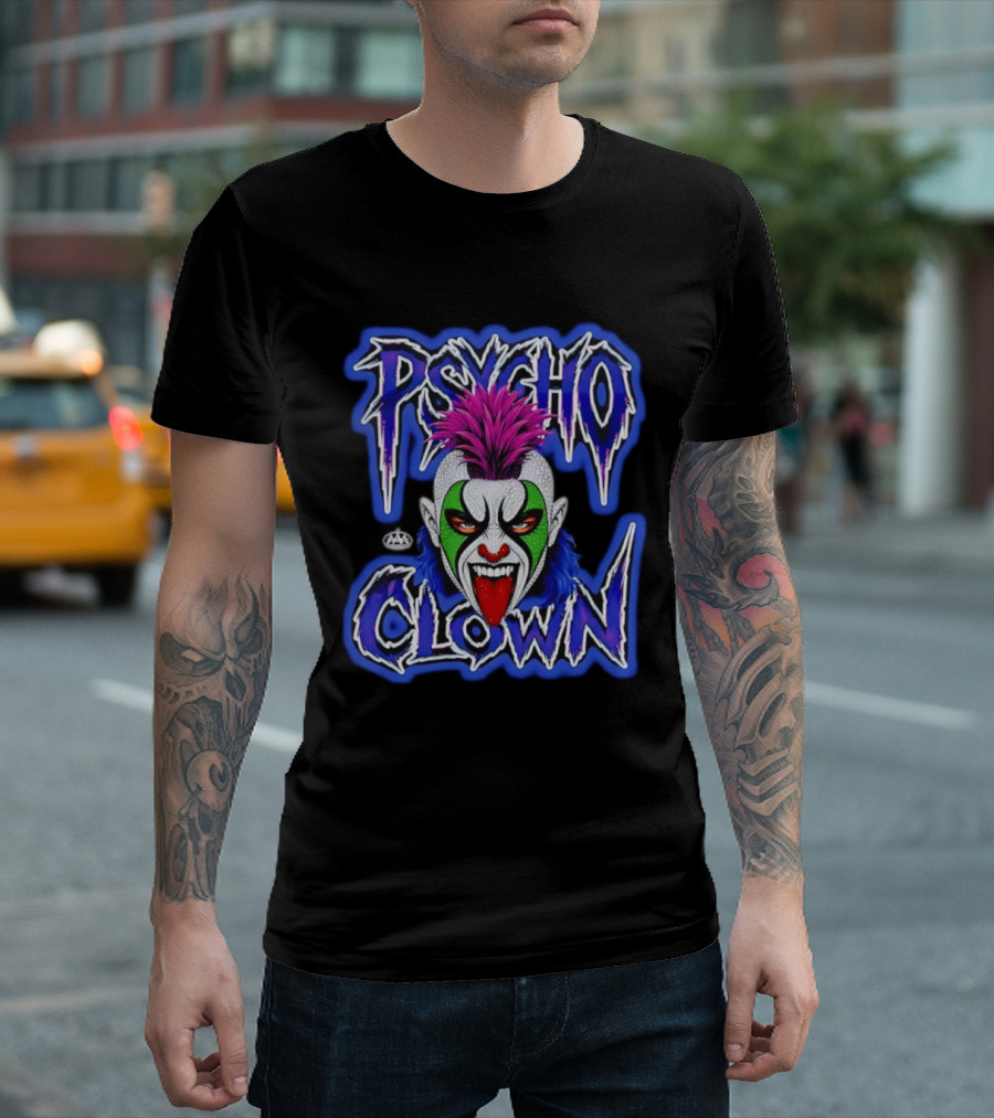 Psycho Clown AAA Superstar Wild Face T-Shirt