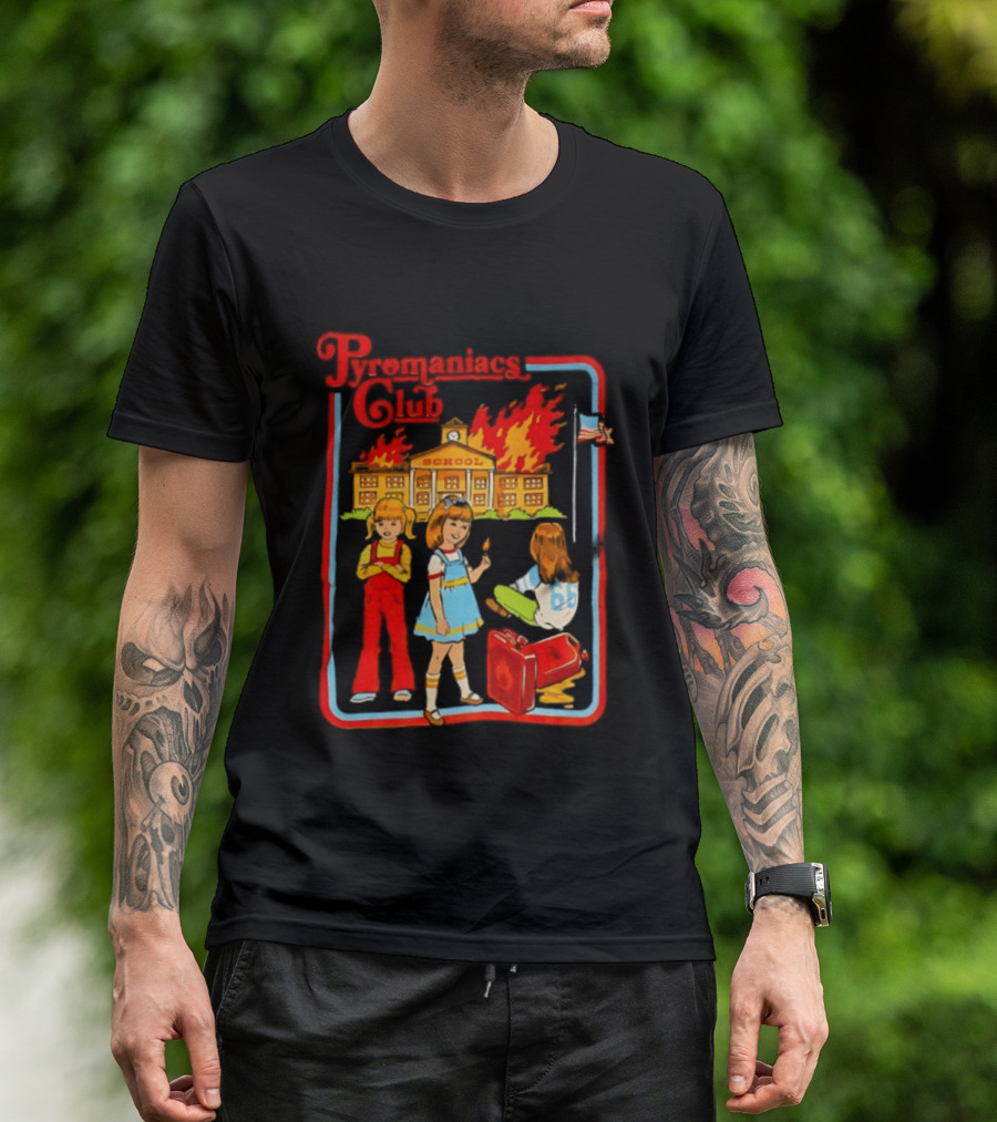 Pyromaniacs Club School Fire Retro Nostalgia T-Shirt