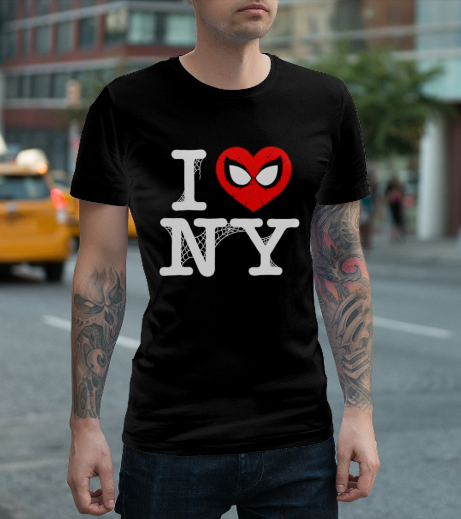 I Love NY Spider Man Marvel Superhero Iconic Web T-Shirt