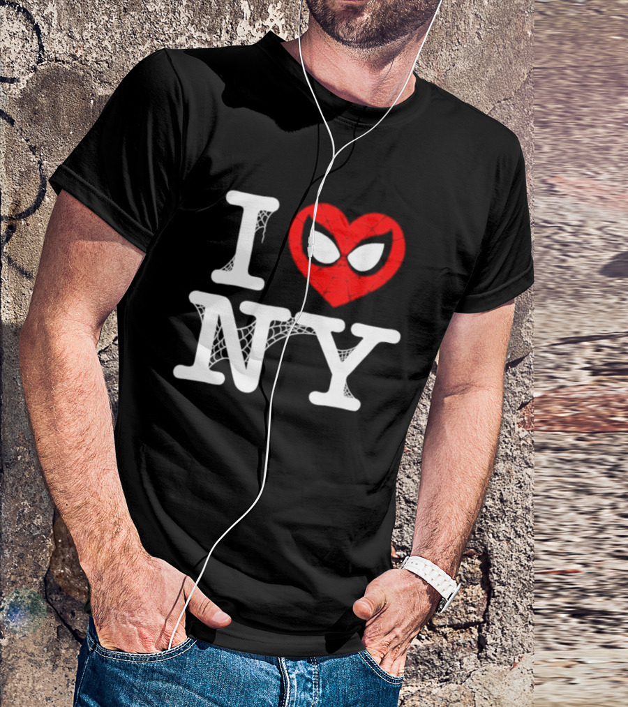 I Love NY Spider Man Marvel Superhero Iconic Web T-Shirt