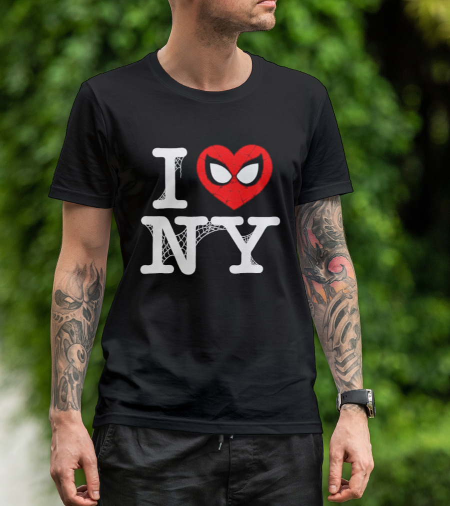 I Love NY Spider Man Marvel Superhero Iconic Web T-Shirt
