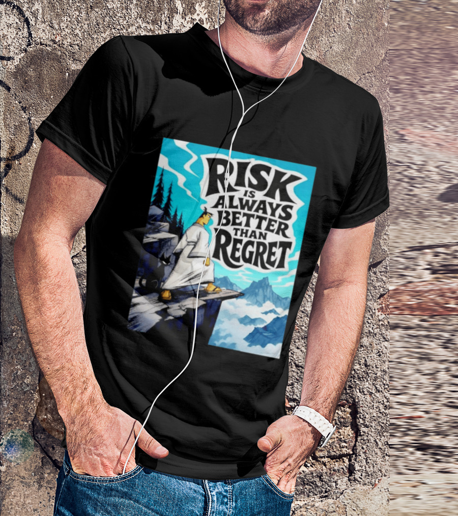 Samurai Jack Risk Is Always Better Than Regret Mountain Scene T-Shirt
