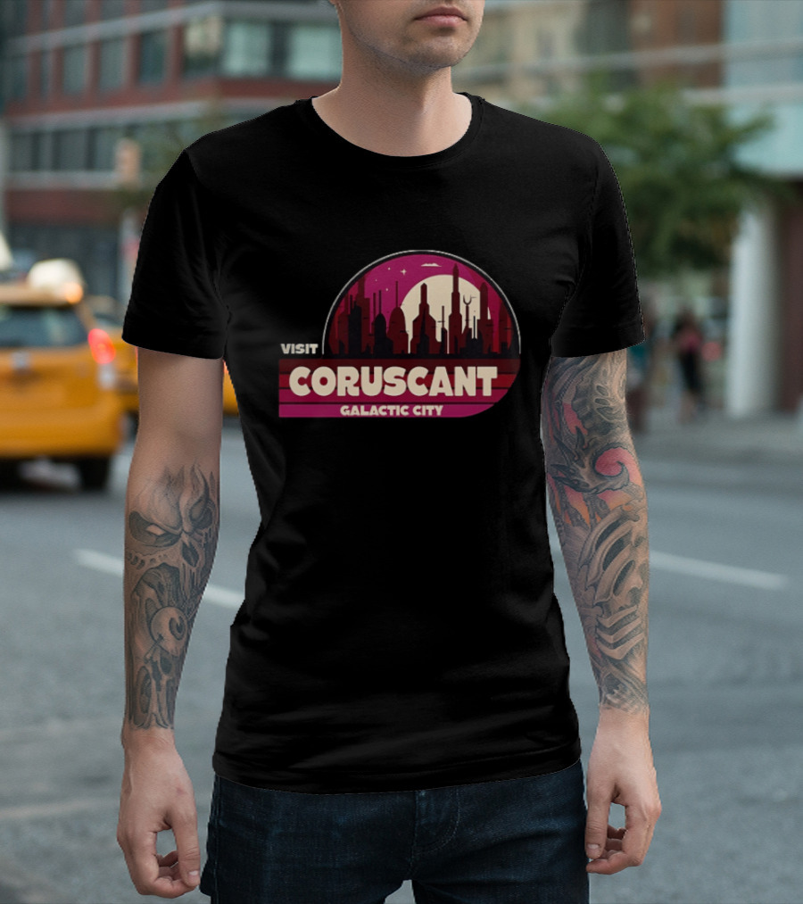 Visit Coruscant Galactic City Skyline Star Wars T-Shirt