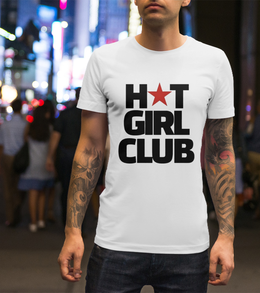 Hot Girl Club Red Star Trendy Fashion T-Shirt