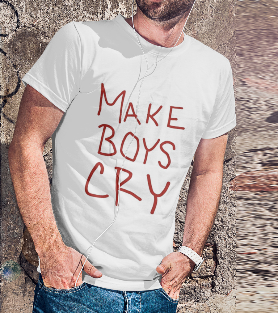 Make Boys Cry Aesthetic Y2K Trendy Red T-Shirt