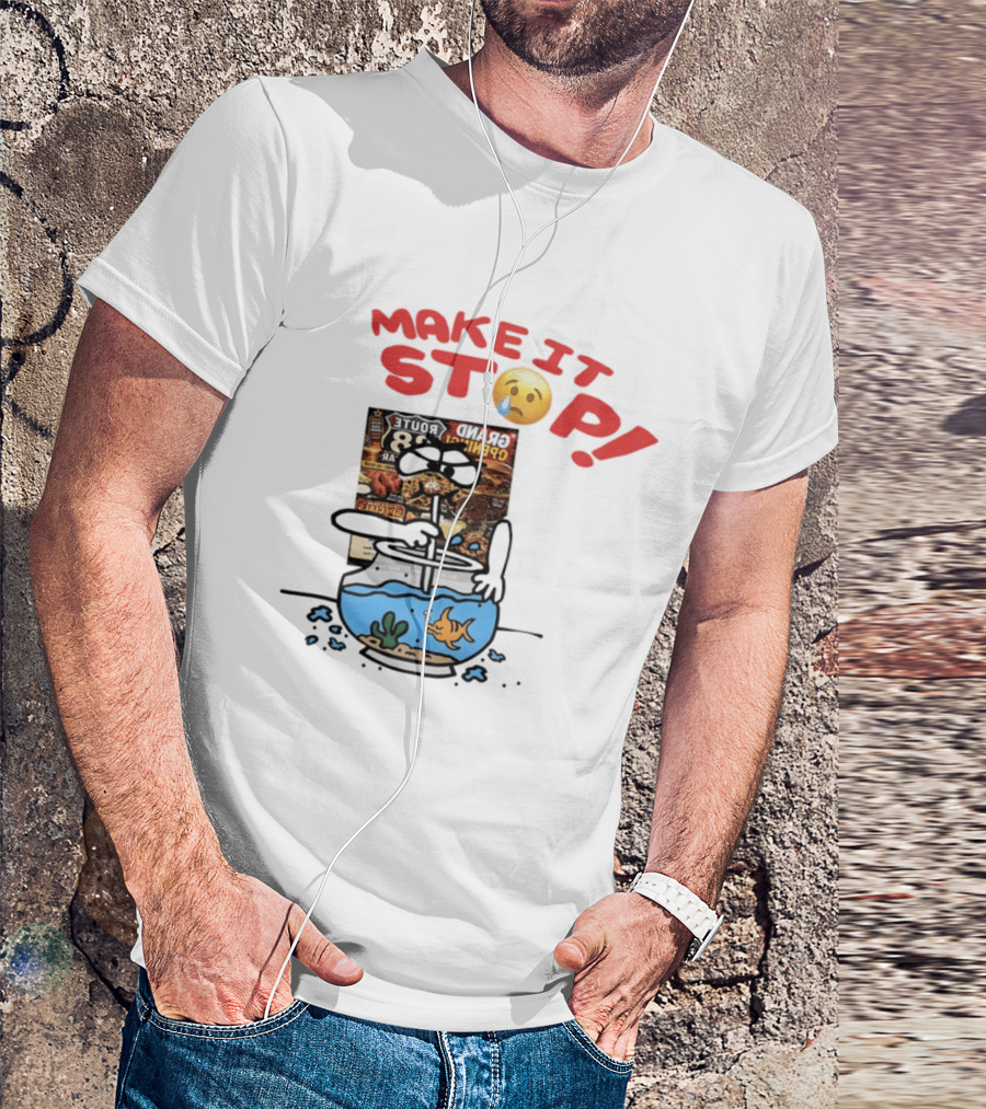 Make It Stop Route 88 Grand Opening Specials Crying Emoji Fish Bowl T-Shirt
