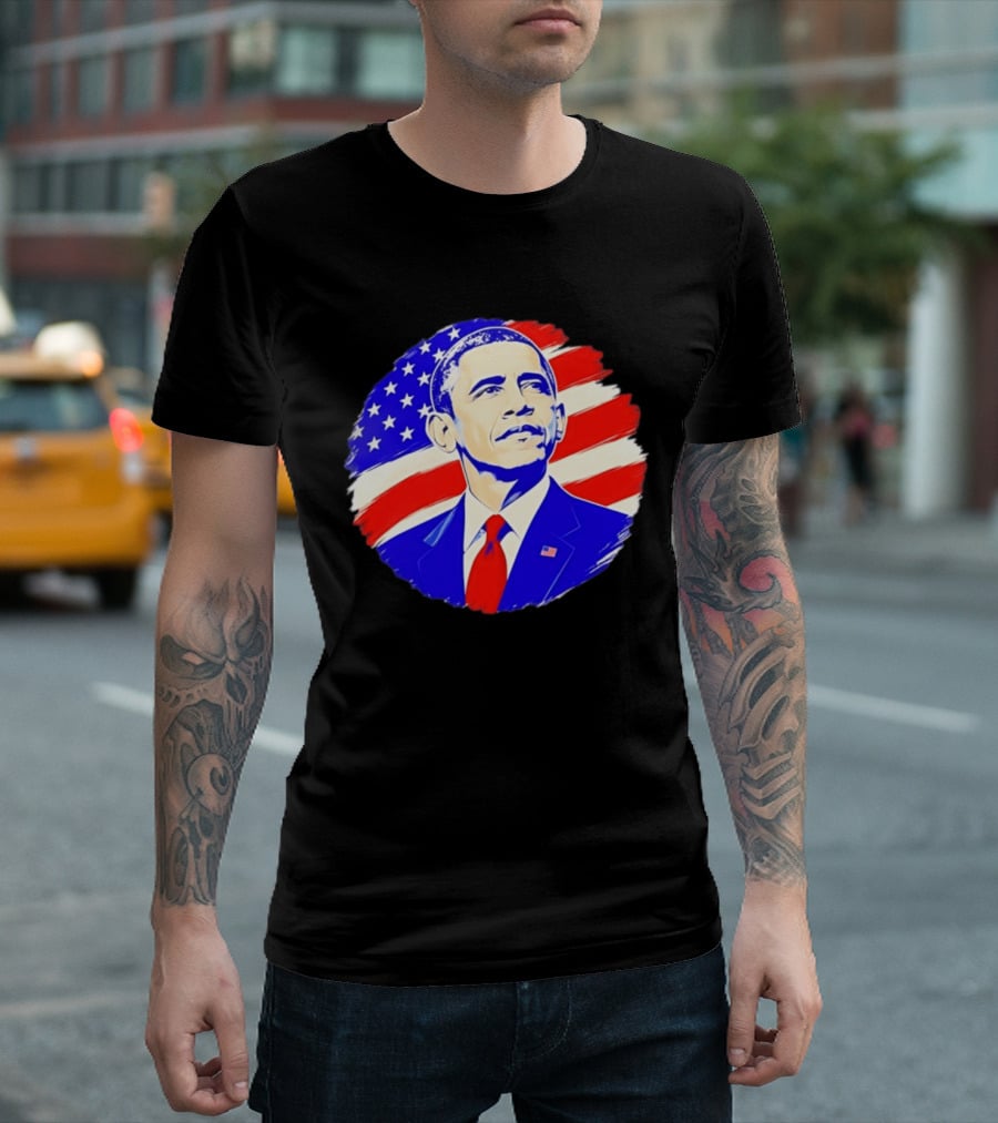 Barack Obama American Flag US President T-Shirt
