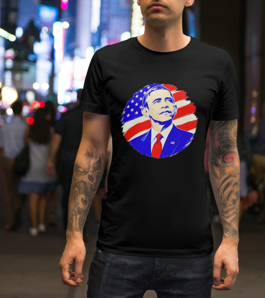 Barack Obama American Flag US President T-Shirt