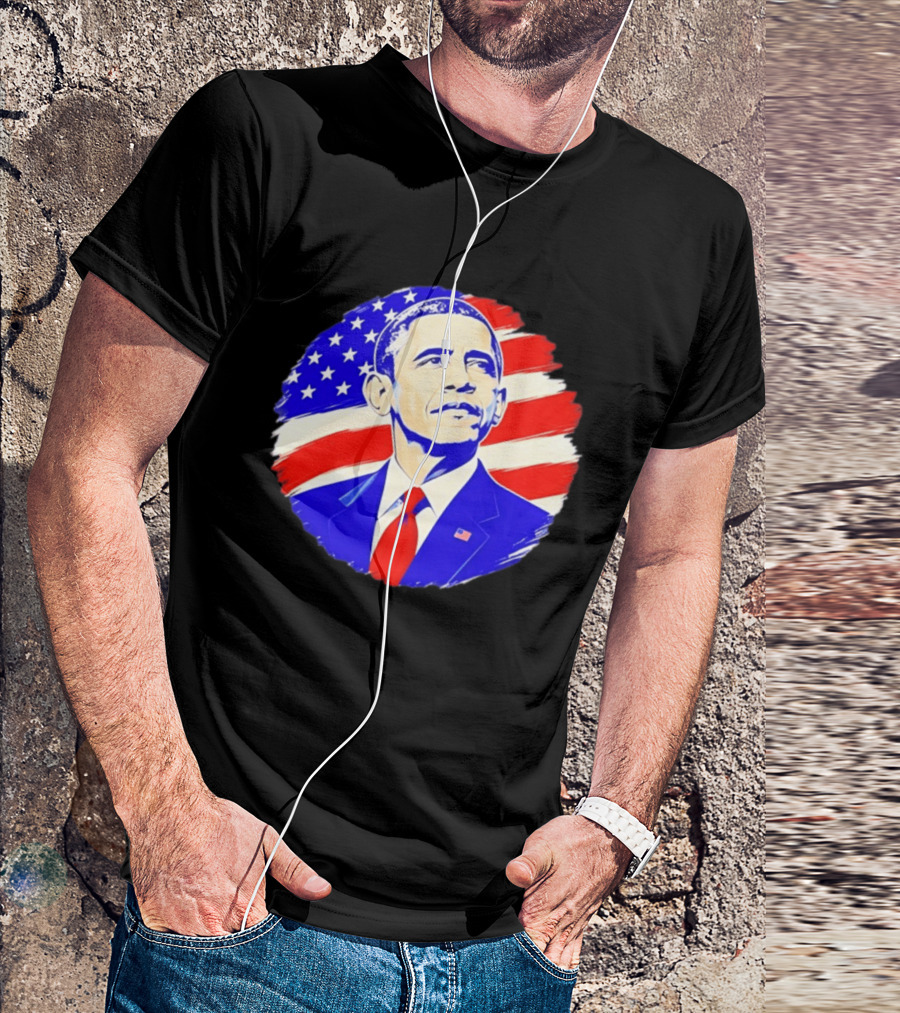 Barack Obama American Flag US President T-Shirt
