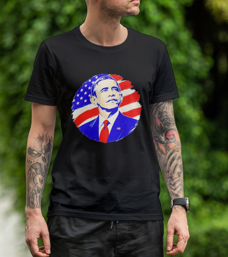 Barack Obama American Flag US President T-Shirt