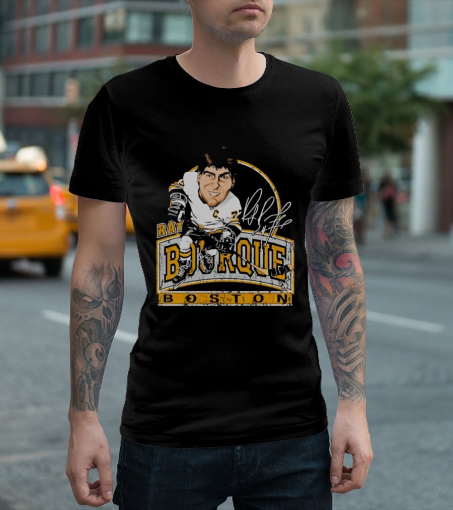 Ray Bourque Boston Bruins Hockey Bruce Stark Caricature T-Shirt