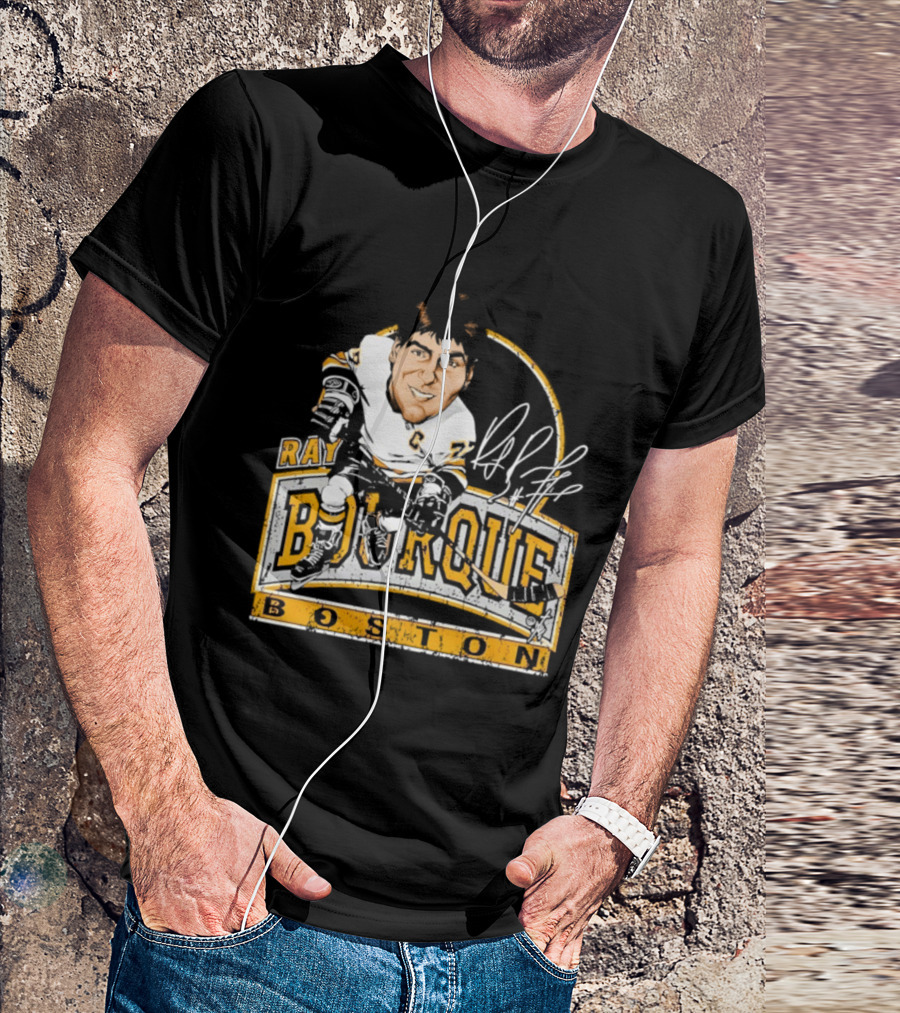 Ray Bourque Boston Bruins Hockey Bruce Stark Caricature T-Shirt
