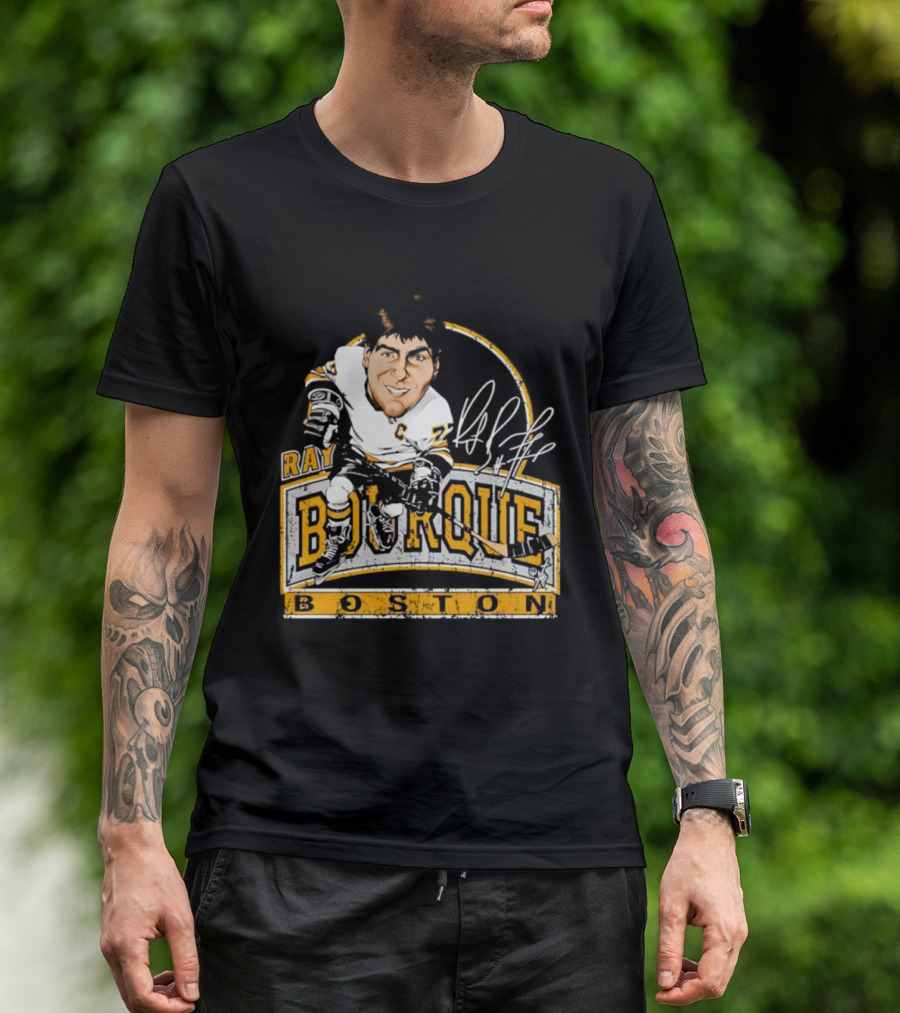 Ray Bourque Boston Bruins Hockey Bruce Stark Caricature T-Shirt