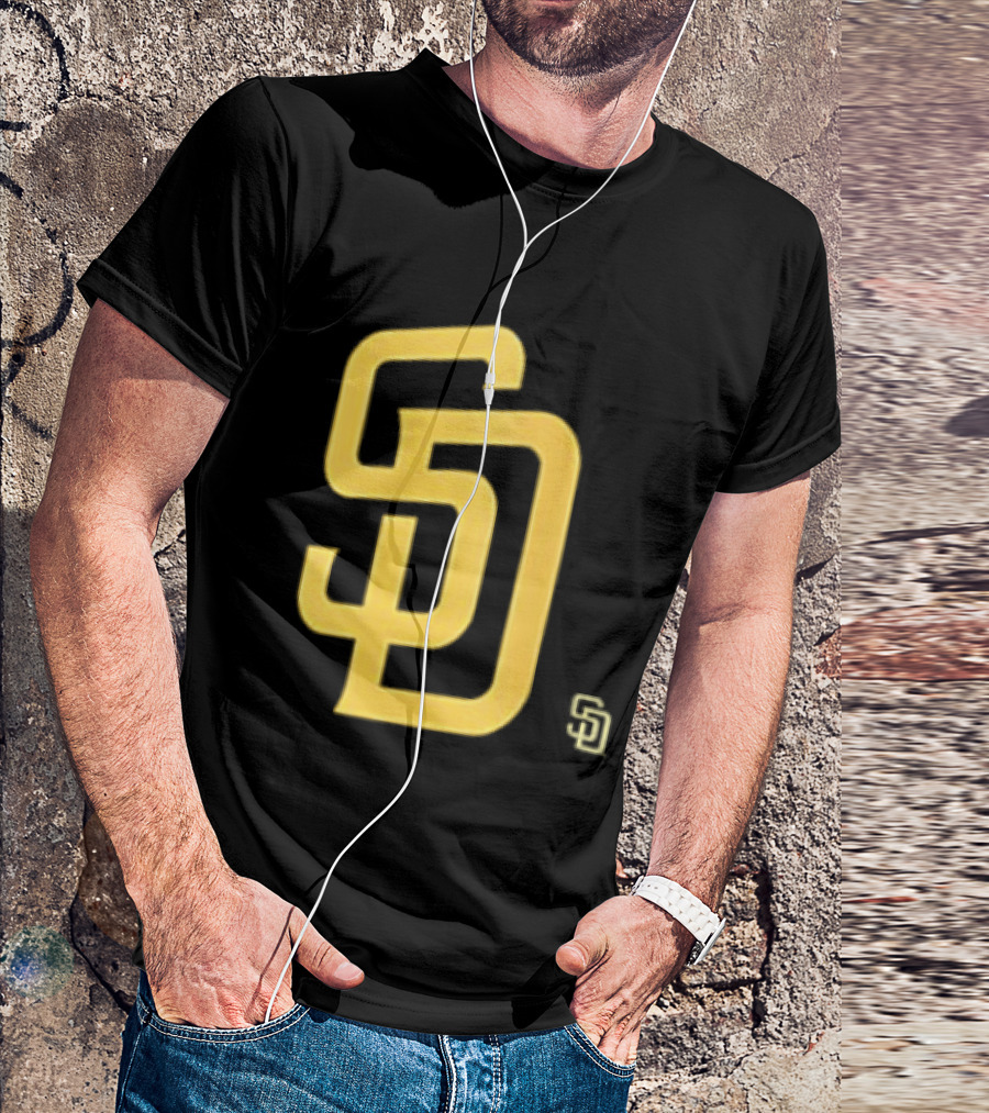 San Diego Padres SD Logo Cartoon 2 Sided T-Shirt