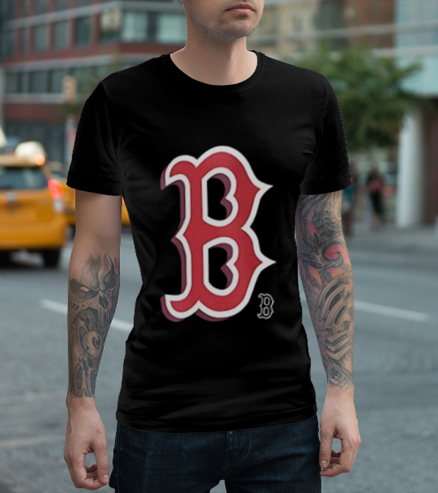 Boston Red Sox Cartoon B Two Sided T-Shirt