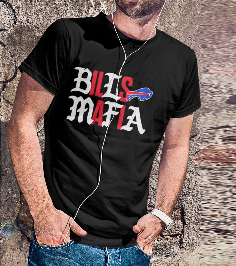 Buffalo Bills Mafia Wordmark With Team T-Shirt