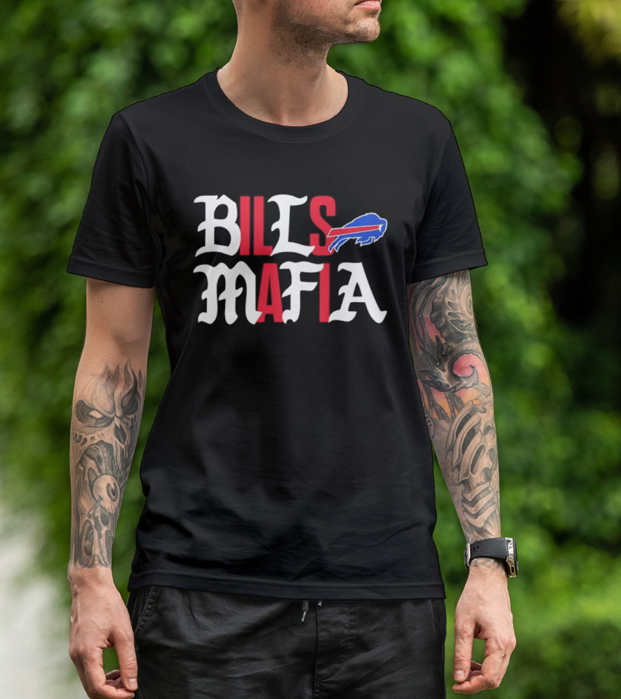 Buffalo Bills Mafia Wordmark With Team T-Shirt