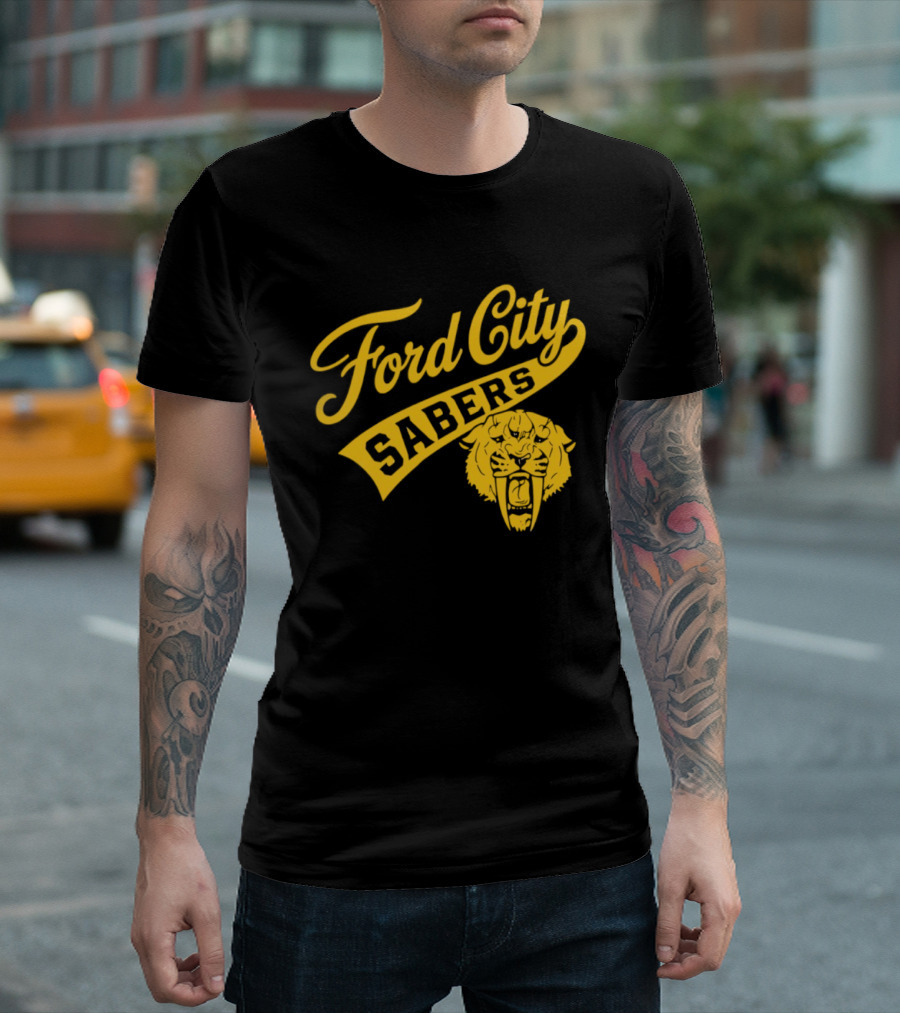 Ford City Sabers Yellow Lion T-Shirt
