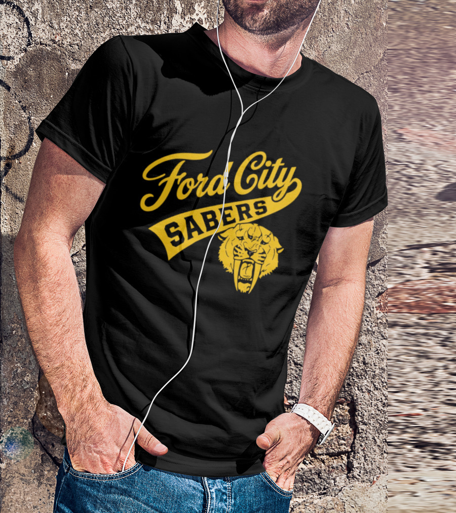 Ford City Sabers Yellow Lion T-Shirt
