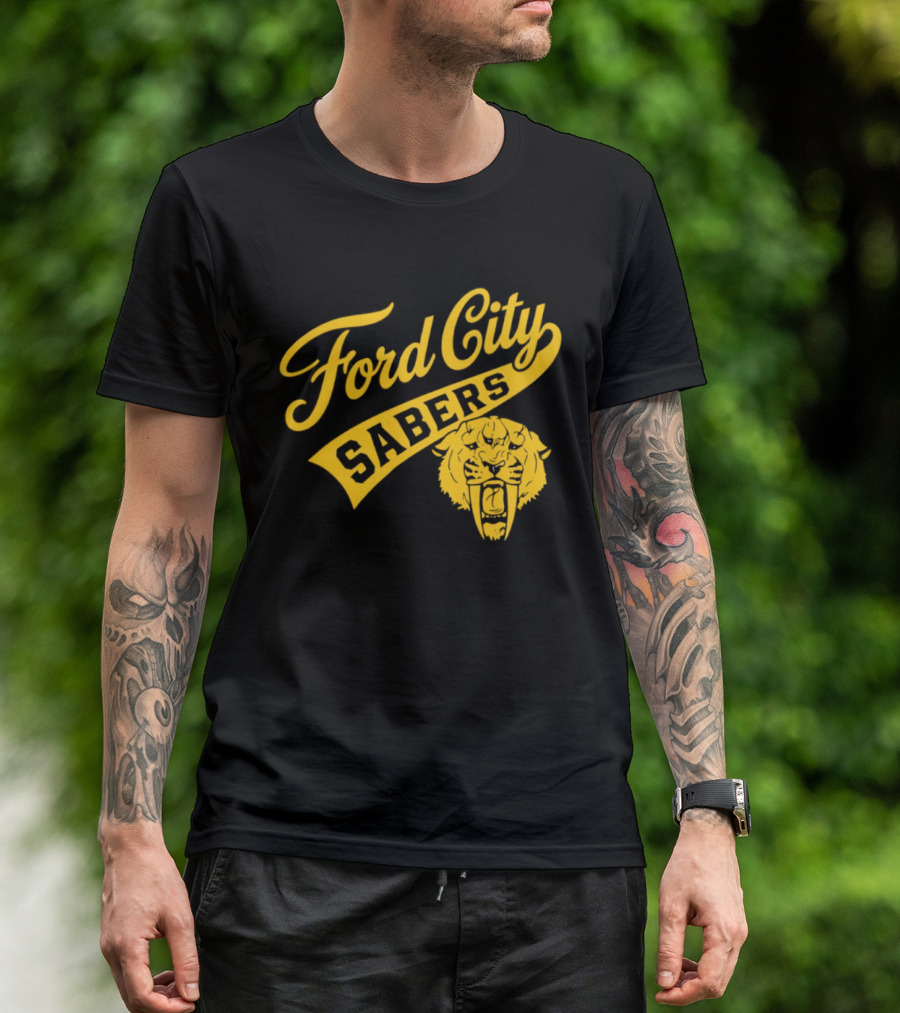 Ford City Sabers Yellow Lion T-Shirt