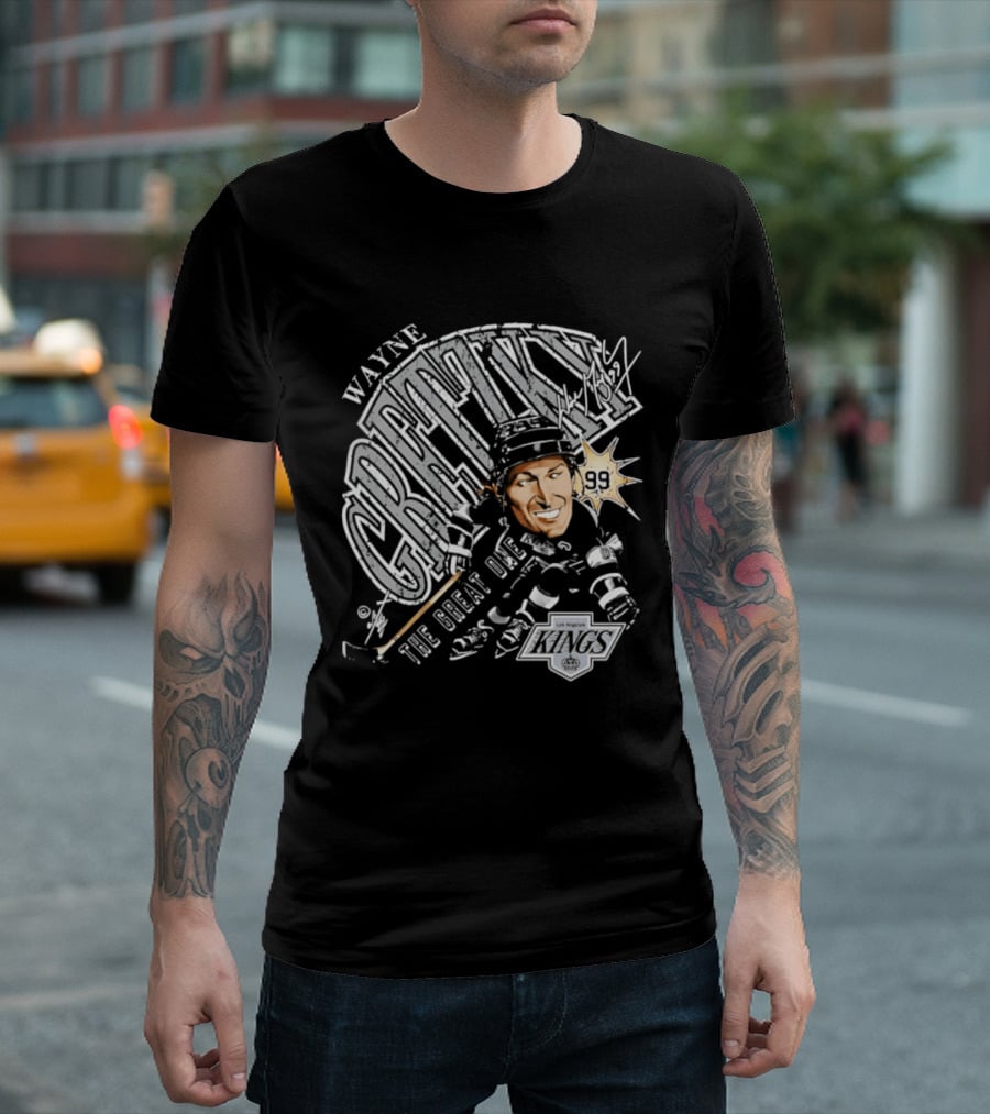 Wayne Gretzky The Great One Los Angeles Kings Bruce Stark T-Shirt