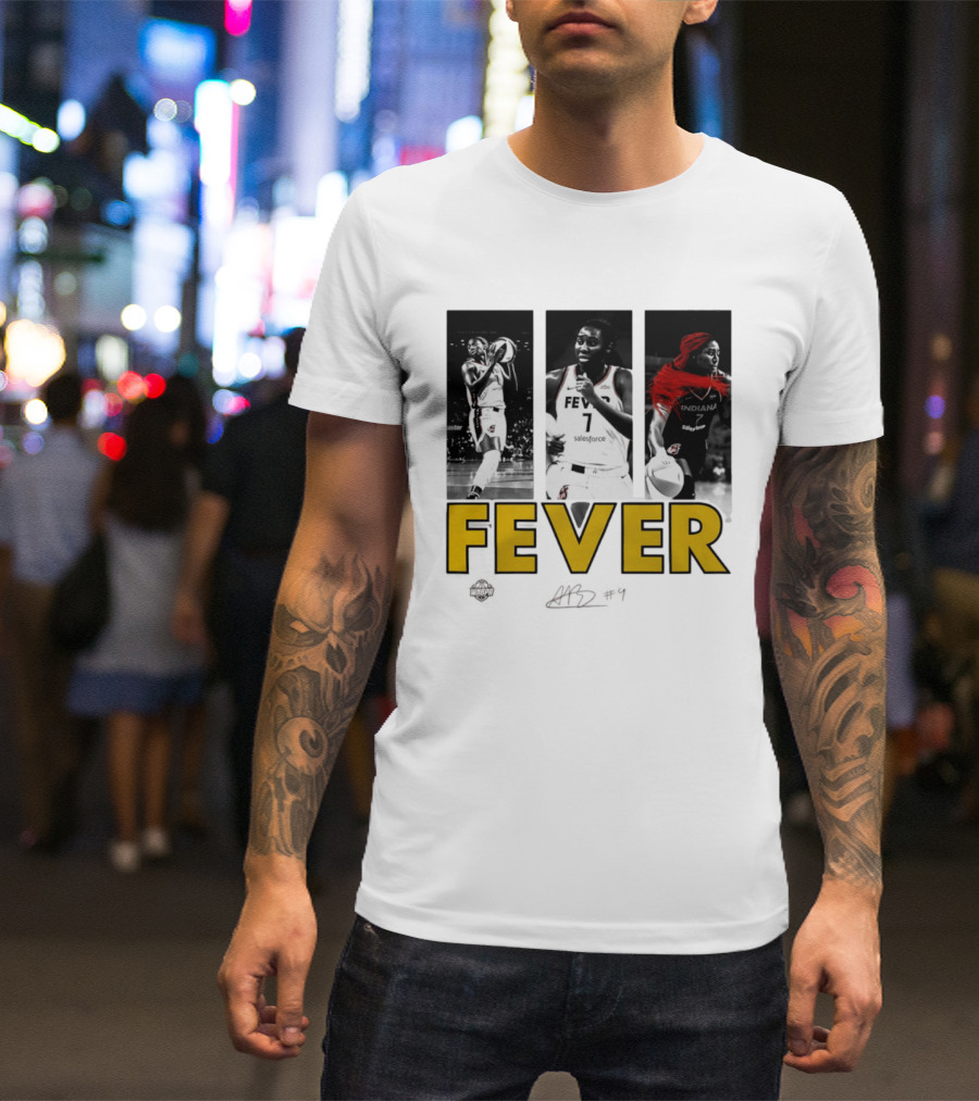 Indiana Fever Aliyah Boston WNBA Player Collage Signature T-Shirt