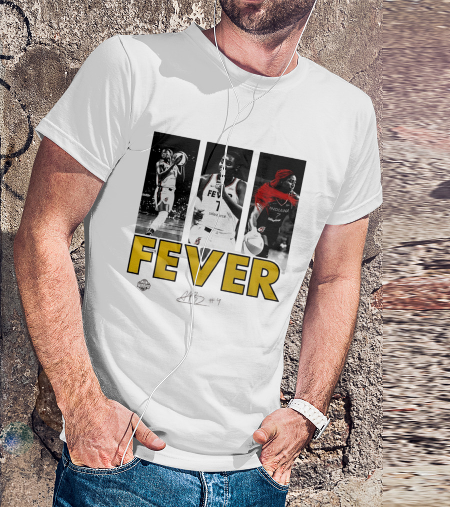 Indiana Fever Aliyah Boston WNBA Player Collage Signature T-Shirt