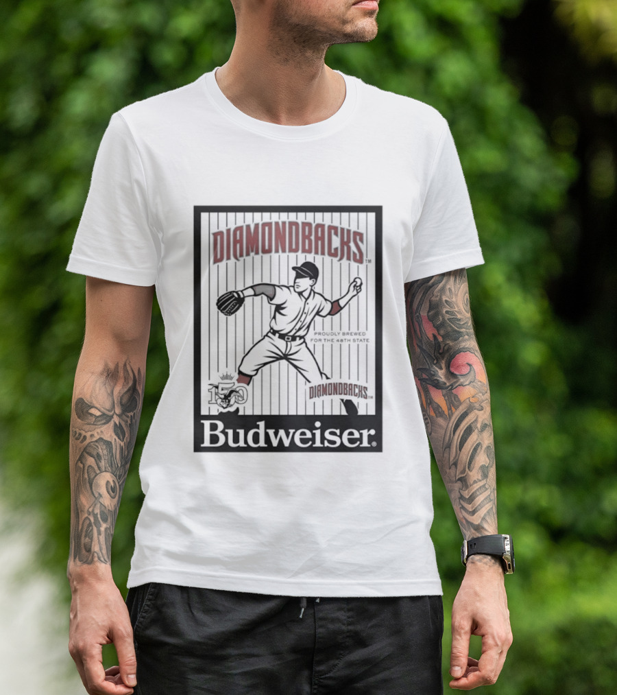 Arizona Diamondbacks Baseball Celebrating 150 Years Budweiser T-Shirt