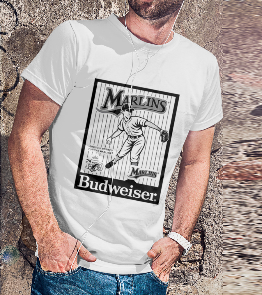 Budweiser 150 Years Florida Marlins Baseball Vintage Player T-Shirt