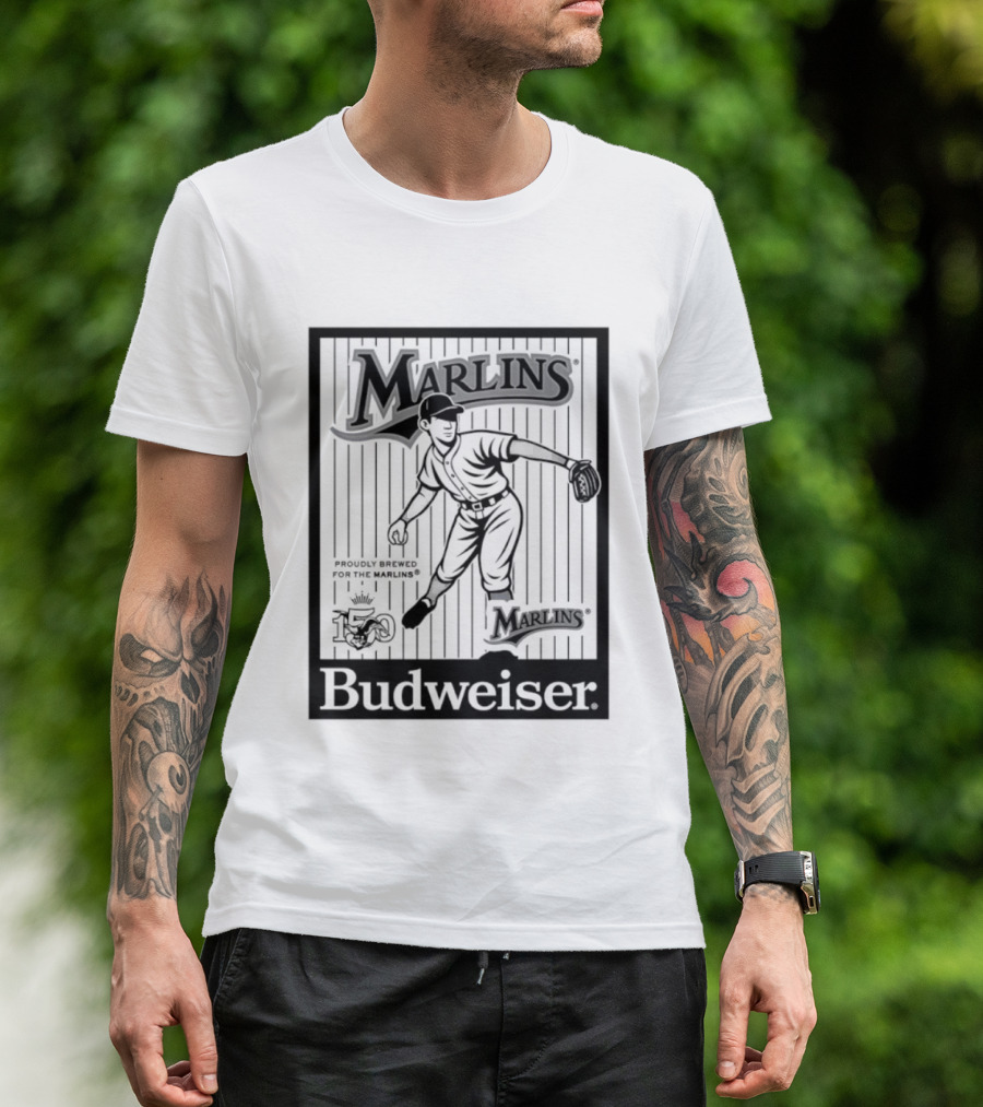 Budweiser 150 Years Florida Marlins Baseball Vintage Player T-Shirt