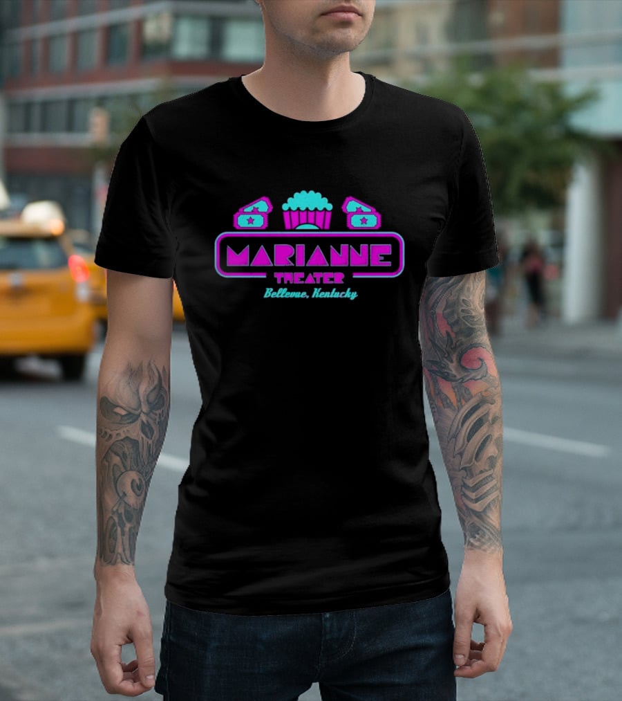 Marianne Theater Bellevue Kentucky Retro Popcorn Cinema Aesthetic T-Shirt