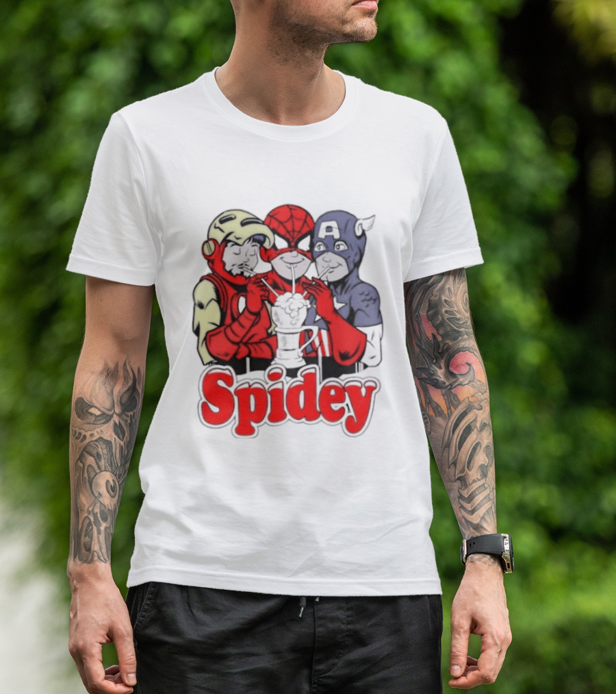 Spidey Iron Man Captain America Beer Meme T-Shirt